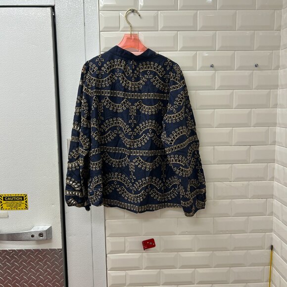 Eyelet Long Sleeve Top - K0995 - Picture 2 of 2